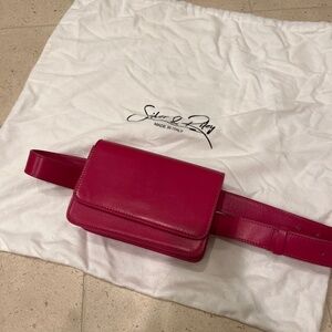 EUC Silver and Riley Going Places Belt bag fuchsia leather